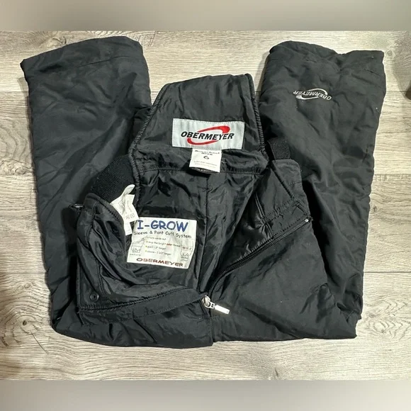 Obermeyer Kids Snow Ski Bibs Youth Size 6 Black Wore OnceI-Grow Never Used!!